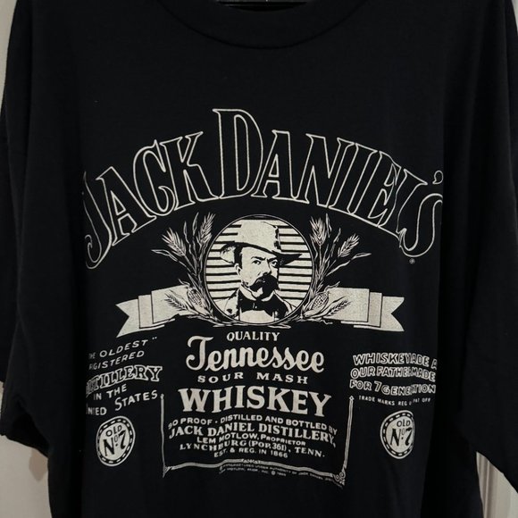 Vintage  Jack Daniel's Graphic T-shirt - Novel Teez 1988 Men's 4XL OVERSIZE - Picture 2 of 4